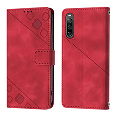 Coque Portefeuille Livre Cuir Etui Clapet YB1 pour Sony Xperia 10 IV Rouge
