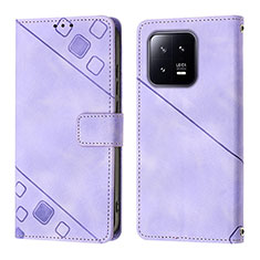 Coque Portefeuille Livre Cuir Etui Clapet YB1 pour Xiaomi Mi 13 5G Violet