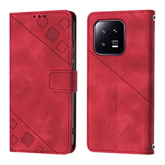 Coque Portefeuille Livre Cuir Etui Clapet YB1 pour Xiaomi Mi 13 Pro 5G Rouge