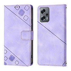 Coque Portefeuille Livre Cuir Etui Clapet YB1 pour Xiaomi Poco X4 GT 5G Violet
