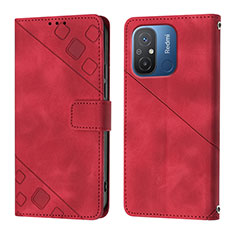 Coque Portefeuille Livre Cuir Etui Clapet YB1 pour Xiaomi Redmi 11A 4G Rouge