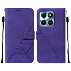 Coque Portefeuille Livre Cuir Etui Clapet YB2 pour Huawei Honor X6a Violet