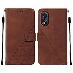 Coque Portefeuille Livre Cuir Etui Clapet YB2 pour Oppo A38 Marron