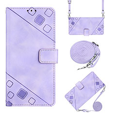 Coque Portefeuille Livre Cuir Etui Clapet YB2 pour Samsung Galaxy A03s Violet