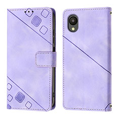 Coque Portefeuille Livre Cuir Etui Clapet YB2 pour Samsung Galaxy A23 5G SC-56C Violet