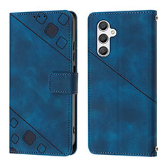 Coque Portefeuille Livre Cuir Etui Clapet YB2 pour Samsung Galaxy A25 5G Bleu
