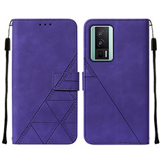 Coque Portefeuille Livre Cuir Etui Clapet YB2 pour Xiaomi Poco F5 Pro 5G Violet