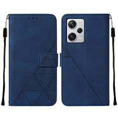 Coque Portefeuille Livre Cuir Etui Clapet YB2 pour Xiaomi Redmi Note 12 Explorer Bleu