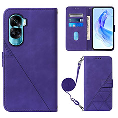 Coque Portefeuille Livre Cuir Etui Clapet YB3 pour Huawei Honor 90 Lite 5G Violet