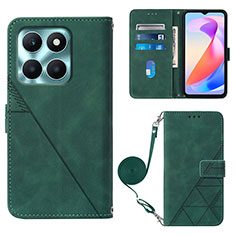 Coque Portefeuille Livre Cuir Etui Clapet YB3 pour Huawei Honor X6a Vert