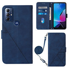 Coque Portefeuille Livre Cuir Etui Clapet YB3 pour Motorola Moto G Play Gen 2 Bleu