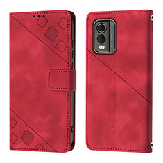 Coque Portefeuille Livre Cuir Etui Clapet YB3 pour Nokia C210 Rouge