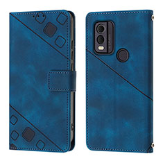 Coque Portefeuille Livre Cuir Etui Clapet YB3 pour Nokia C22 Bleu