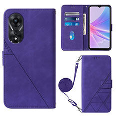 Coque Portefeuille Livre Cuir Etui Clapet YB3 pour Oppo A58 5G Violet