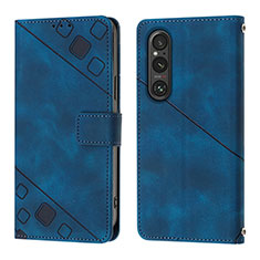 Coque Portefeuille Livre Cuir Etui Clapet YB3 pour Sony Xperia 1 V Bleu