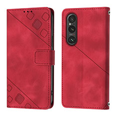 Coque Portefeuille Livre Cuir Etui Clapet YB3 pour Sony Xperia 1 V Rouge