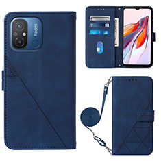 Coque Portefeuille Livre Cuir Etui Clapet YB3 pour Xiaomi Poco C55 Bleu