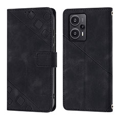Coque Portefeuille Livre Cuir Etui Clapet YB3 pour Xiaomi Poco F5 5G Noir
