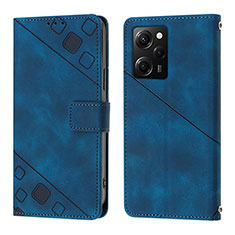 Coque Portefeuille Livre Cuir Etui Clapet YB3 pour Xiaomi Poco X5 Pro 5G Bleu