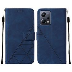 Coque Portefeuille Livre Cuir Etui Clapet YB4 pour Xiaomi Poco X5 5G Bleu