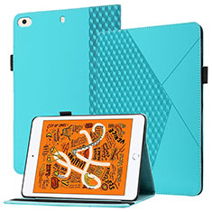 Coque Portefeuille Livre Cuir Etui Clapet YX1 pour Apple iPad Mini 4 Bleu Clair
