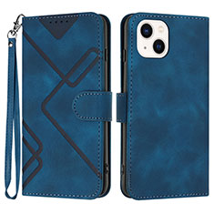 Coque Portefeuille Livre Cuir Etui Clapet YX1 pour Apple iPhone 14 Plus Bleu