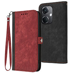 Coque Portefeuille Livre Cuir Etui Clapet YX1 pour Oppo K11 5G Rouge