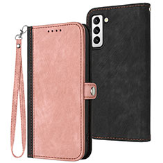 Coque Portefeuille Livre Cuir Etui Clapet YX1 pour Samsung Galaxy S21 FE 5G Or Rose