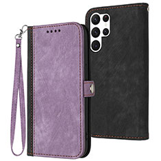 Coque Portefeuille Livre Cuir Etui Clapet YX1 pour Samsung Galaxy S22 Ultra 5G Violet
