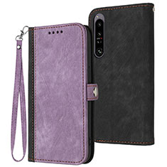 Coque Portefeuille Livre Cuir Etui Clapet YX1 pour Sony Xperia 1 IV Violet