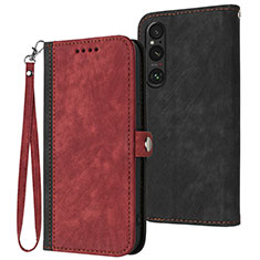 Coque Portefeuille Livre Cuir Etui Clapet YX1 pour Sony Xperia 1 V Rouge
