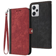 Coque Portefeuille Livre Cuir Etui Clapet YX1 pour Xiaomi Redmi Note 12 Pro 5G Rouge