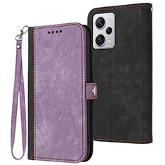 Coque Portefeuille Livre Cuir Etui Clapet YX1 pour Xiaomi Redmi Note 12 Pro 5G Violet