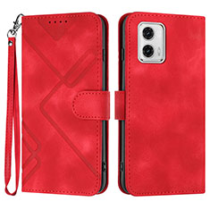 Coque Portefeuille Livre Cuir Etui Clapet YX2 pour Motorola Moto G 5G (2023) Rouge