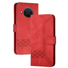 Coque Portefeuille Livre Cuir Etui Clapet YX2 pour Nokia X10 Rouge