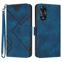 Coque Portefeuille Livre Cuir Etui Clapet YX2 pour Oppo A58 4G Bleu