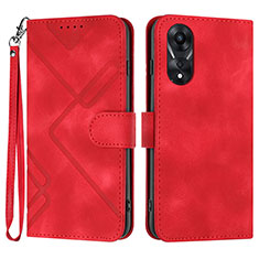 Coque Portefeuille Livre Cuir Etui Clapet YX2 pour Oppo A58 4G Rouge
