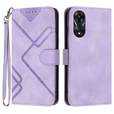 Coque Portefeuille Livre Cuir Etui Clapet YX2 pour Oppo A58 4G Violet
