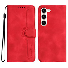 Coque Portefeuille Livre Cuir Etui Clapet YX2 pour Samsung Galaxy S22 5G Rouge