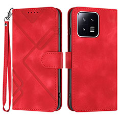 Coque Portefeuille Livre Cuir Etui Clapet YX2 pour Xiaomi Mi 13 Pro 5G Rouge
