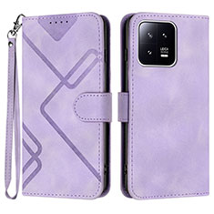 Coque Portefeuille Livre Cuir Etui Clapet YX2 pour Xiaomi Mi 13 Pro 5G Violet