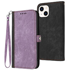 Coque Portefeuille Livre Cuir Etui Clapet YX3 pour Apple iPhone 14 Violet