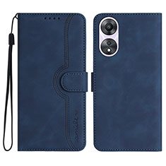 Coque Portefeuille Livre Cuir Etui Clapet YX3 pour Oppo A58 4G Bleu