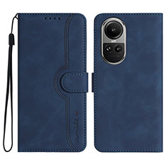 Coque Portefeuille Livre Cuir Etui Clapet YX3 pour Oppo Reno10 Pro 5G Bleu