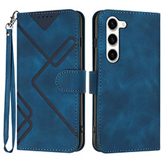 Coque Portefeuille Livre Cuir Etui Clapet YX3 pour Samsung Galaxy S22 5G Bleu