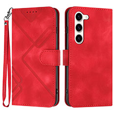 Coque Portefeuille Livre Cuir Etui Clapet YX3 pour Samsung Galaxy S22 5G Rouge