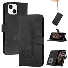 Coque Portefeuille Livre Cuir Etui Clapet YX4 pour Apple iPhone 15 Plus Noir