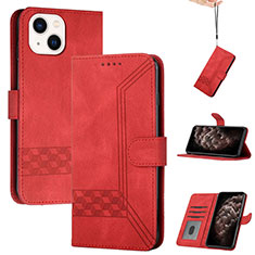 Coque Portefeuille Livre Cuir Etui Clapet YX4 pour Apple iPhone 15 Plus Rouge