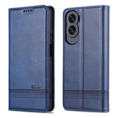 Coque Portefeuille Livre Cuir Etui Clapet YZ1 pour Huawei Honor 90 Lite 5G Bleu