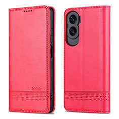 Coque Portefeuille Livre Cuir Etui Clapet YZ1 pour Huawei Honor 90 Lite 5G Rose Rouge